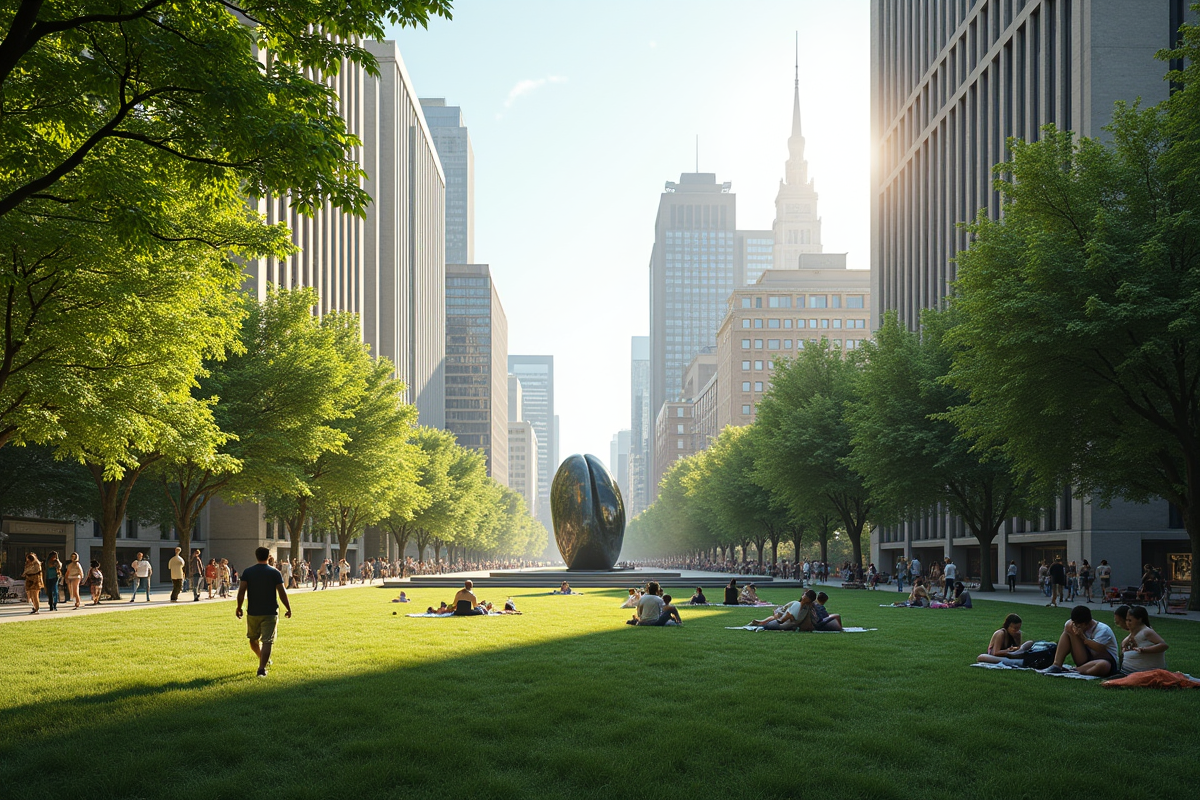 Sculpture moderne dans un parc urbain lors d